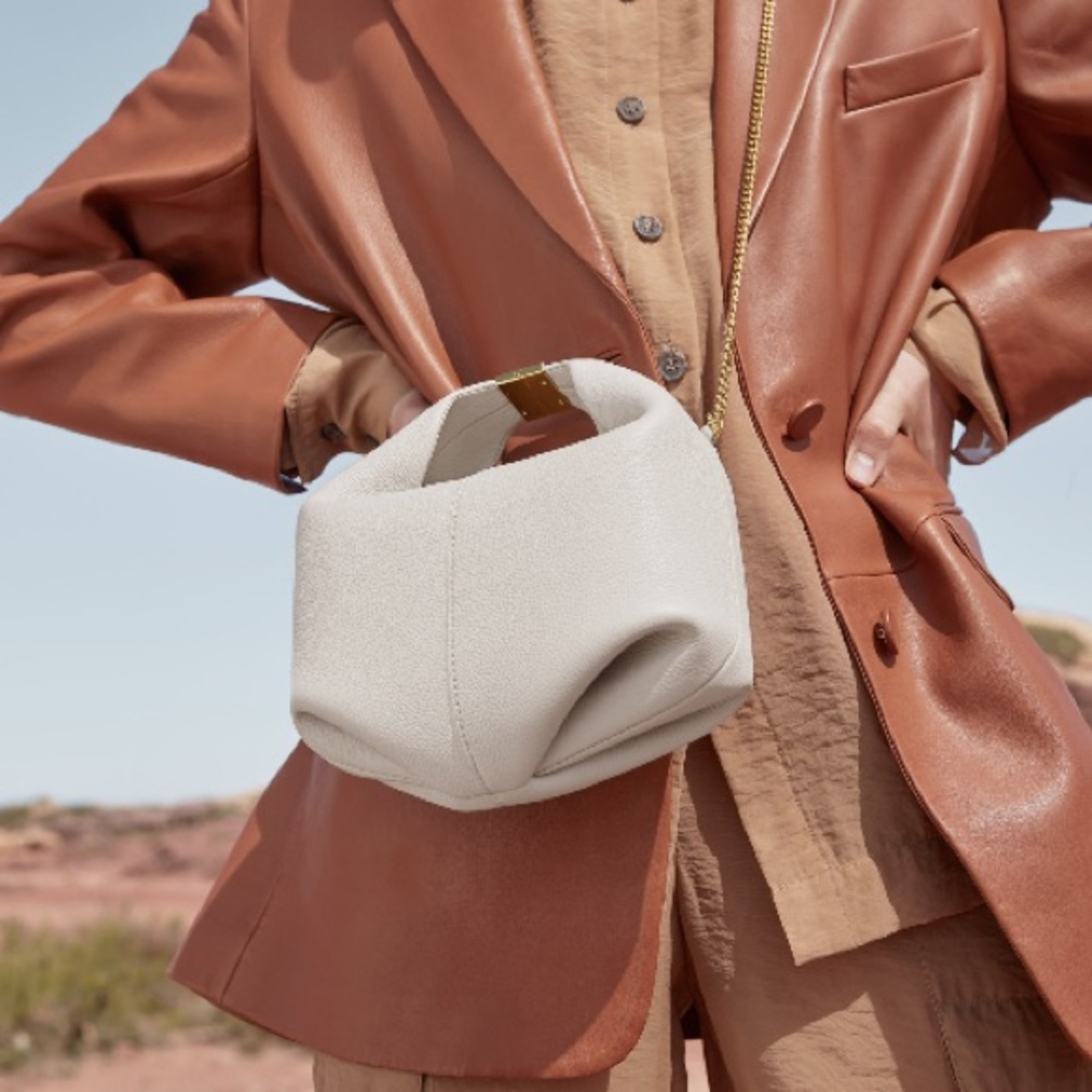 Polene Cream Soft Leather Shoulder Bag